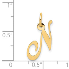 14K Small Fancy Script Initial N Charm