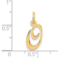 14K Small Fancy Script Initial O Charm