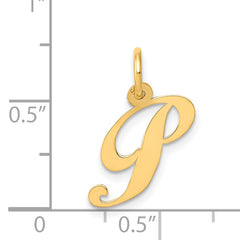 14K Small Fancy Script Initial P Charm
