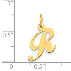 14K Small Fancy Script Initial R Charm