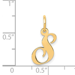 14K Small Fancy Script Initial S Charm