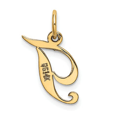 14K Small Fancy Script Initial T Charm