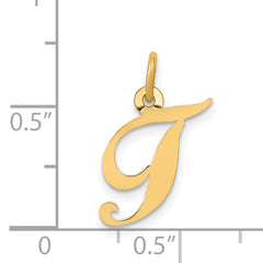 14K Small Fancy Script Initial T Charm