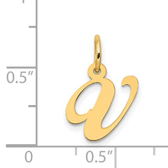 14K Small Fancy Script Initial V Charm