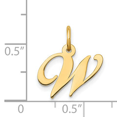 14K Small Fancy Script Initial W Charm