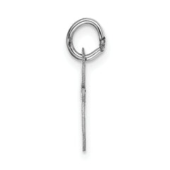 14K White Gold Small Fancy Script Initial E Charm