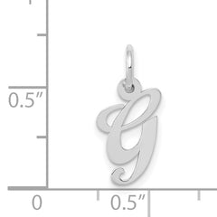 14K White Gold Small Fancy Script Initial G Charm