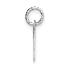 14K White Gold Small Fancy Script Initial W Charm