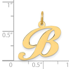 14K Medium Fancy Script Letter B Initial Charm