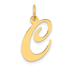 14K Medium Fancy Script Letter C Initial Charm
