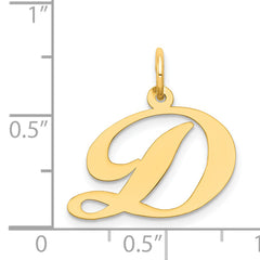 14K Medium Fancy Script Letter D Initial Charm