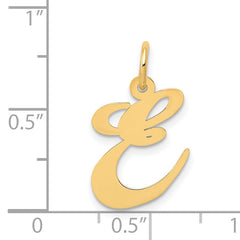 14K Medium Fancy Script Initial E Charm