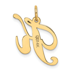 14K Medium Fancy Script Initial K Charm