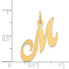14K Medium Fancy Script Initial M Charm