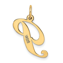 14K Medium Fancy Script Initial P Charm