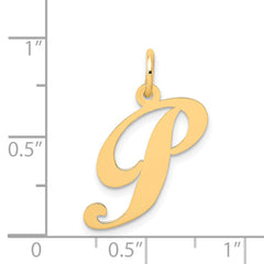 14K Medium Fancy Script Initial P Charm