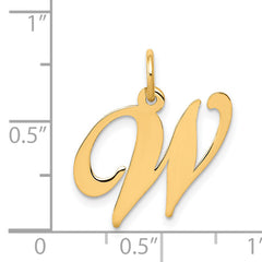 14K Medium Fancy Script Initial W Charm