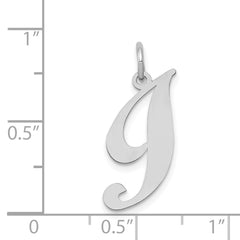 14K White Gold Medium Fancy Script Initial I Char