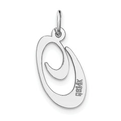 14K White Gold Medium Fancy Script Initial O Char