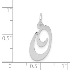 14K White Gold Medium Fancy Script Initial O Char