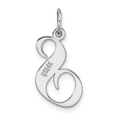 14K White Gold Medium Fancy Script Initial S Char