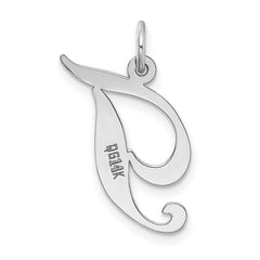14K White Gold Medium Fancy Script Initial T Char