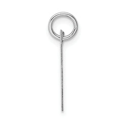 14K White Gold Medium Fancy Script Initial V Char