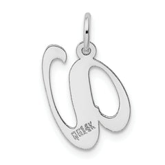 14K White Gold Medium Fancy Script Initial V Char