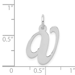 14K White Gold Medium Fancy Script Initial V Char