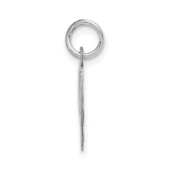 14K White Gold Medium Fancy Script Initial W Char