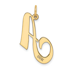 14K Large Fancy Script Letter A Initial Charm