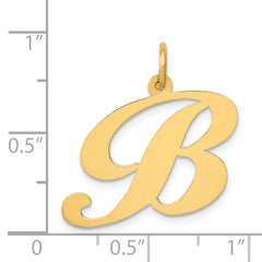 14K Large Fancy Script Letter B Initial Charm