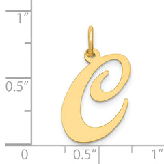 14K Large Fancy Script Letter C Initial Charm