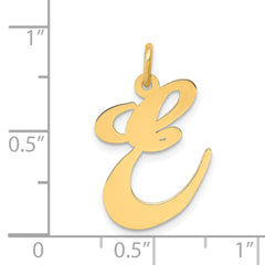 14K Large Fancy Script Initial E Charm