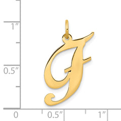 14K Large Fancy Script Initial F Charm