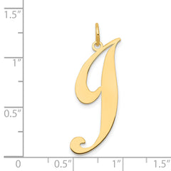 14K Large Fancy Script Initial J Charm