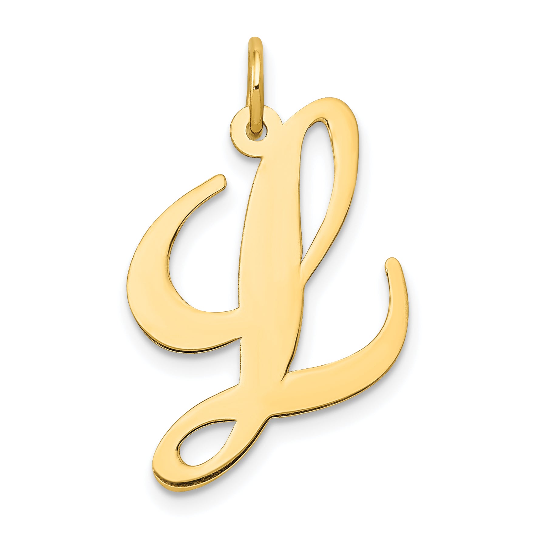14k Large Fancy Script Letter L Initial Charm