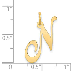 14K Large Fancy Script Initial N Charm