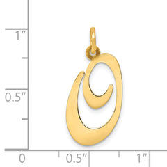 14K Large Fancy Script Initial O Charm