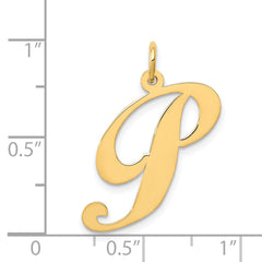14K Large Fancy Script Initial P Charm