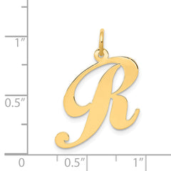 14K Large Fancy Script Initial R Charm