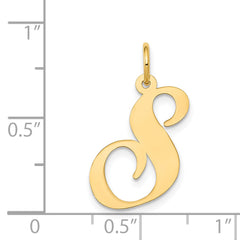 14K Large Fancy Script Initial S Charm