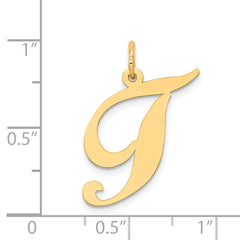 14K Large Fancy Script Initial T Charm