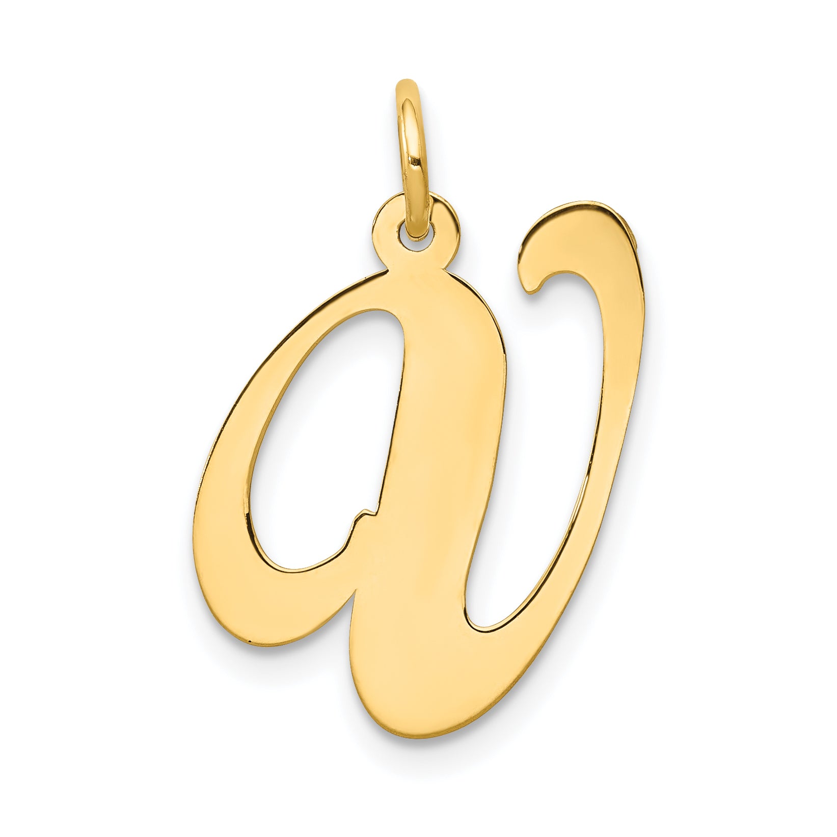 14k Large Fancy Script Letter V Initial Charm