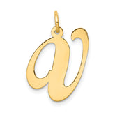 14k Large Fancy Script Letter V Initial Charm
