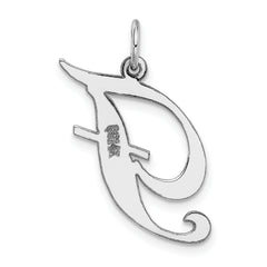 14K White Gold Large Fancy Script Initial F Charm