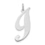 14k White Gold Large Fancy Script Letter I Initial Charm