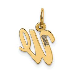 14K Small Script Initial W Charm