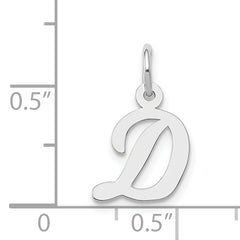 14K White Gold Small Script Letter D Initial Charm
