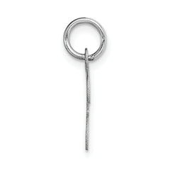 14K White Gold Small Script Initial F Charm